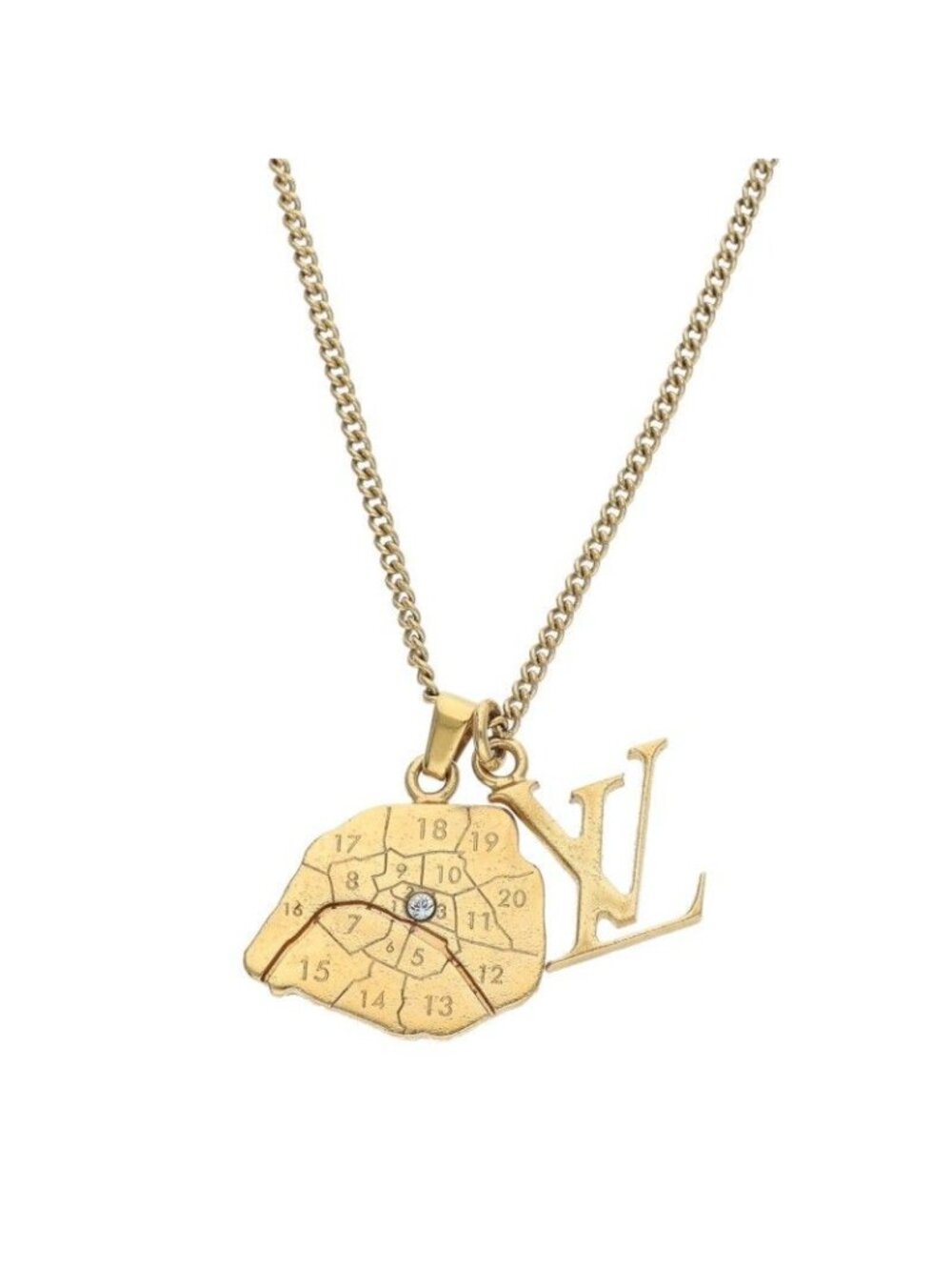 Louis Vuitton Collier Map LV Initial Necklace